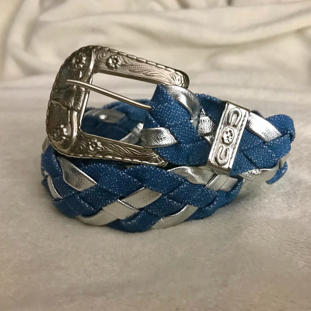 Blondies Denim & Silver Braided Belt